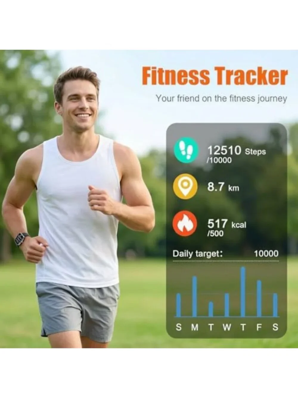 HD Touchscreen Smart Watch for Fitness, Calls, Heart Rate Monitor, IP68